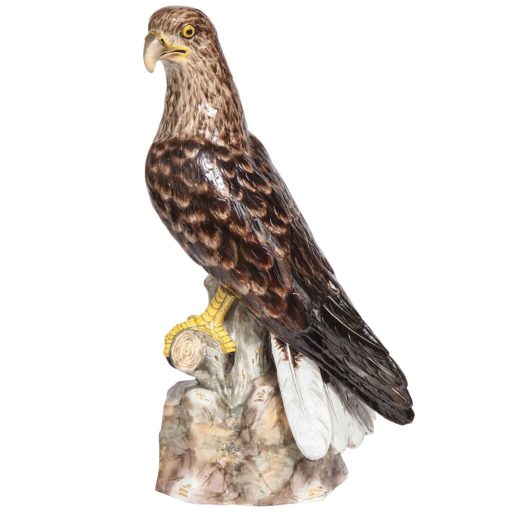 Large, Impressive and Rare Meissen Porcelain Model of an Eagle, circa 1880